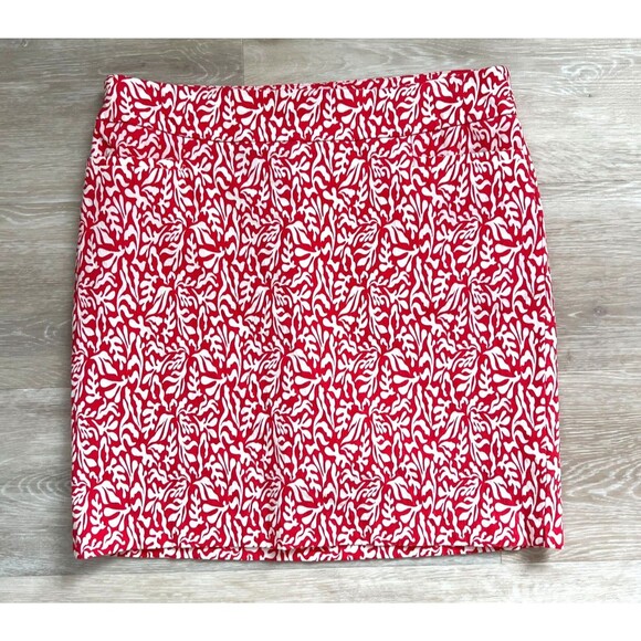 Chico’s Golf Skort Sz 0.5 (US 6) Coral Red White Print Built-In Shorts 29” Waist - Picture 1 of 7
